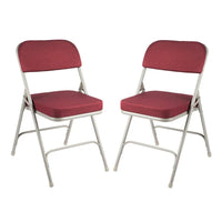 Hampden Furnishings Bernadine Collection Chaise pliante rembourrée de luxe en tissu, lot de 2