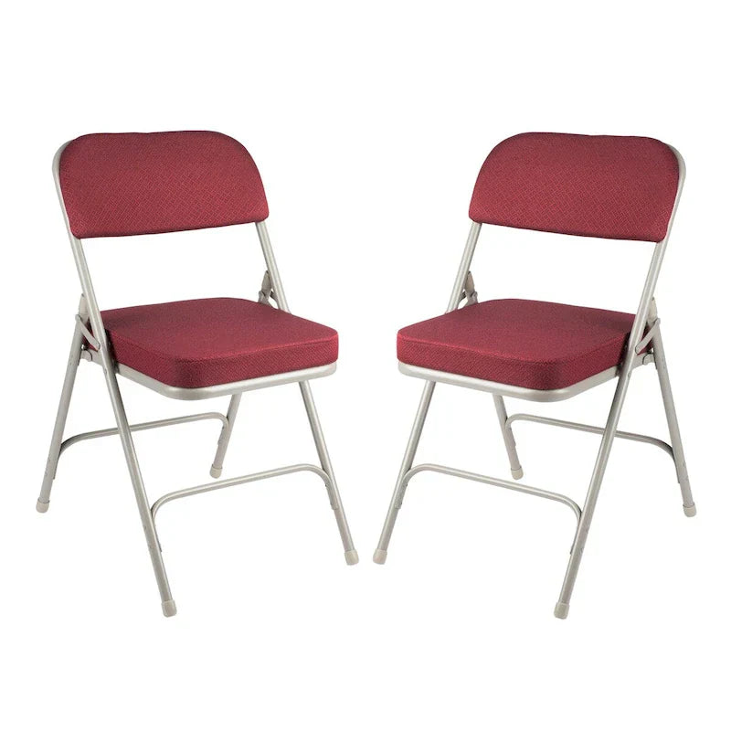Hampden Furnishings Bernadine Collection Chaise pliante rembourrée de luxe en tissu, lot de 2