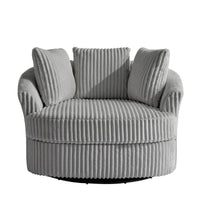 DREAMSIDEA Lot de 2 fauteuils pivotants recouverts de tissu, accoudoirs encastrés
