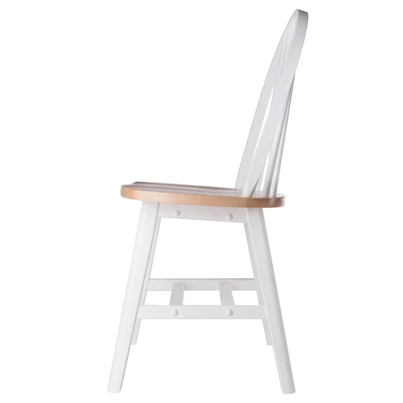 Windsor - Ensemble de 2 chaises, naturel et blanc