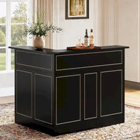 Cabinet bar en L avec porte-verres à pied pour pub à domicile