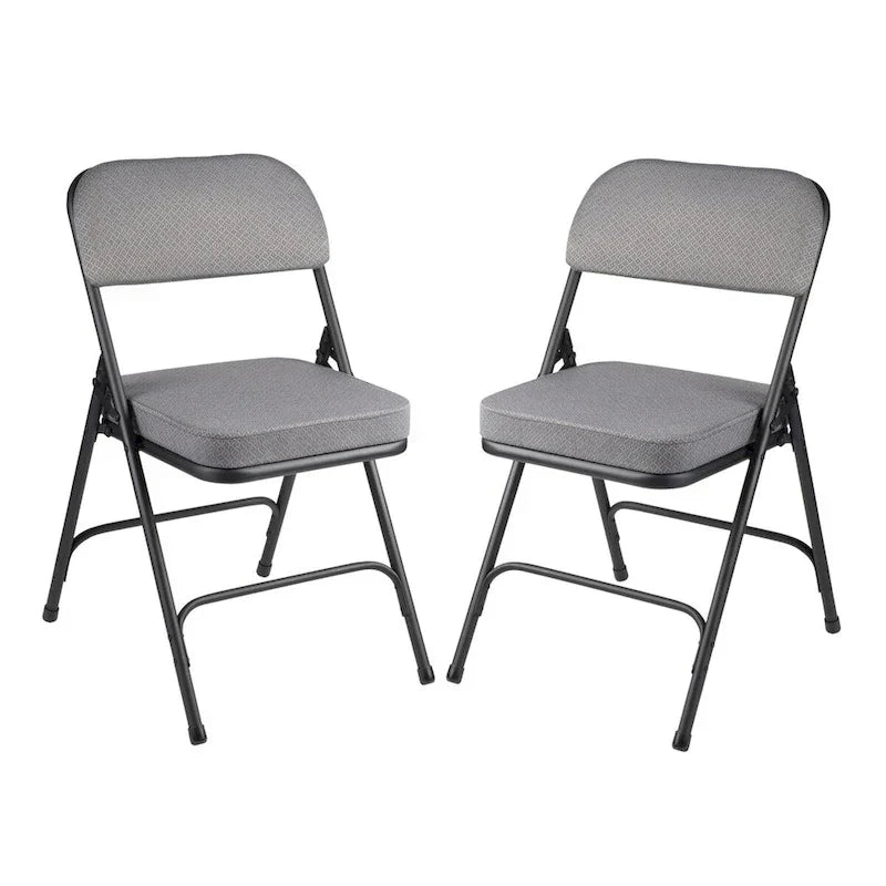 Hampden Furnishings Bernadine Collection Chaise pliante rembourrée de luxe en tissu, lot de 2