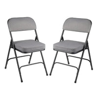 Hampden Furnishings Bernadine Collection Chaise pliante rembourrée de luxe en tissu, lot de 2