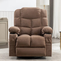 Fauteuil inclinable surdimensionné gris avec chauffage et massage, inclinaison 150, bascule 30, charge USB et 2 porte-gobelets