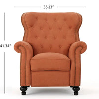 Walder Fauteuil inclinable en tissu capitonné à clous décoratifs par Christopher Knight Home