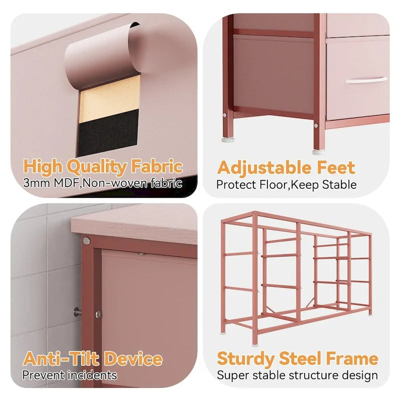 Commode de chambre avec 10 grands tiroirs pour meuble TV long 55 - 55 pouces