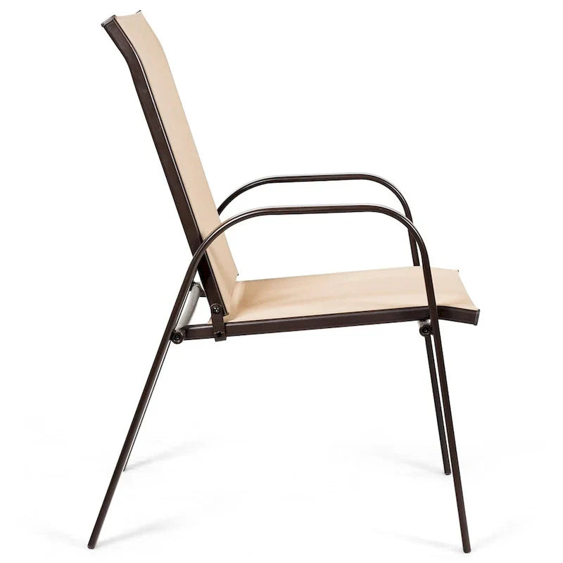 Costway Lot de 4 chaises de patio jardin terrasse cour avec accoudoir - Voir détails