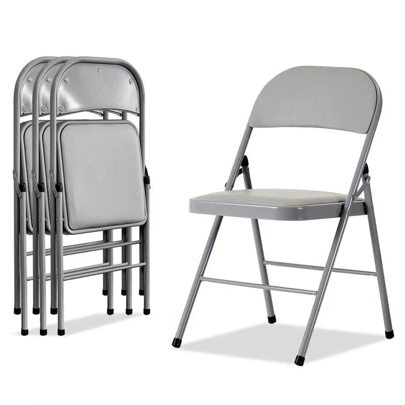 Chaises pliables élégantes en fer et PVC pour congrès et exposition, blanc