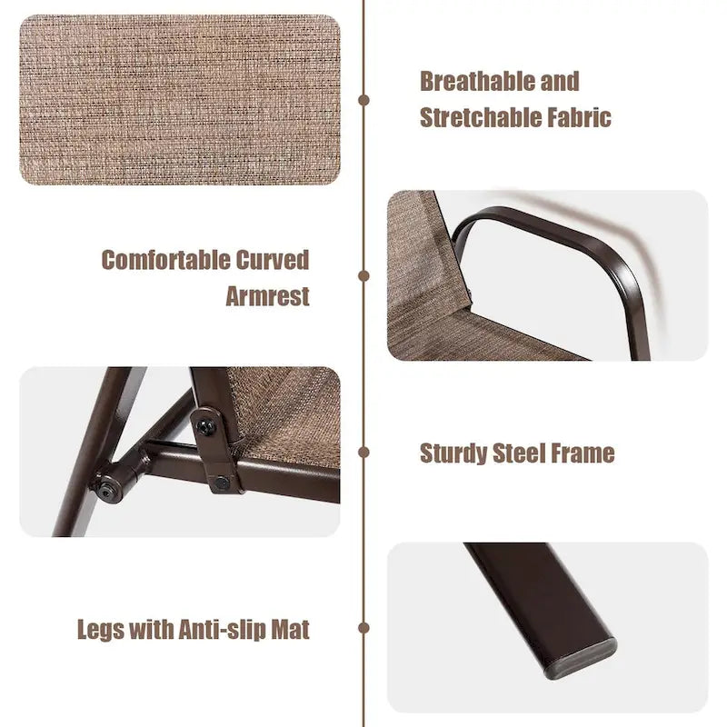 Costway Lot de 4 chaises de patio jardin terrasse cour avec accoudoir - Voir détails