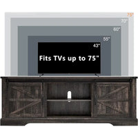 Meuble TV en bois de ferme, centre de divertissement rustique, meuble console - n/a