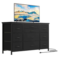 Commode de chambre avec 10 grands tiroirs pour meuble TV long 55 - 55 pouces