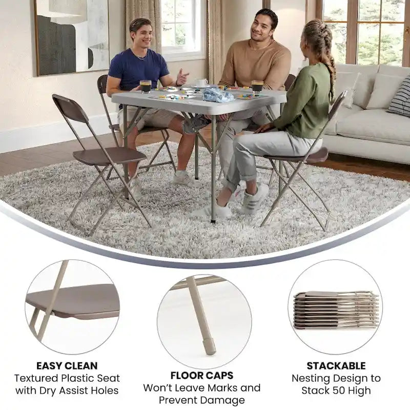 Chaise pliante en plastique - lot de 10, capacité 650LB - chaise d'événement