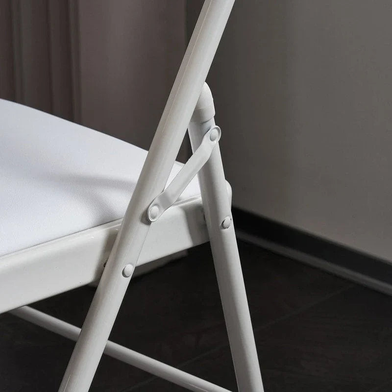 Chaises pliables élégantes en fer et PVC pour congrès et exposition, blanc