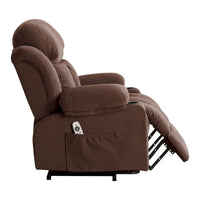 Fauteuil releveur électrique gris avec massage chauffant, charge USB, télécommande et poches latérales pratiques pour seniors