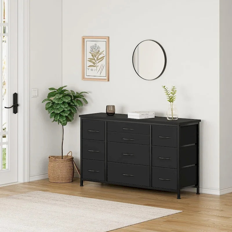 Commode de chambre avec 10 grands tiroirs pour meuble TV long 55 - 55 pouces