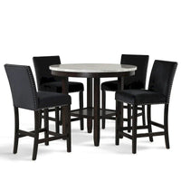 New Classic Furniture Reginald Ensemble de comptoir rond 5 pièces