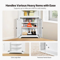 Armoire d'angle 32 po avec 2 portes et étagères réglables pour rangement à la maison - 25,4 x 12,8 x 33,3 po