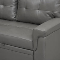 Canapé sectionnel convertible réversible avec lit escamotable, méridienne de rangement dissimulée et pieds durables
