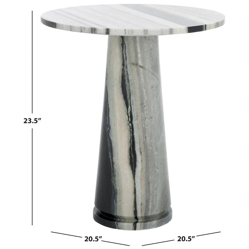 SAFAVIEH Couture Ghicu table d'appoint ronde haute en marbre - 22 po L x 21 po P x 24 po H - 21Lx21Px24H
