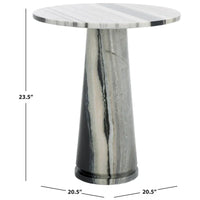 SAFAVIEH Couture Ghicu table d'appoint ronde haute en marbre - 22 po L x 21 po P x 24 po H - 21Lx21Px24H