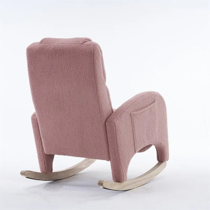 Fauteuil à Bascule d'Allaitement Ergonomique en Tissu avec Repose-Pieds Réglable