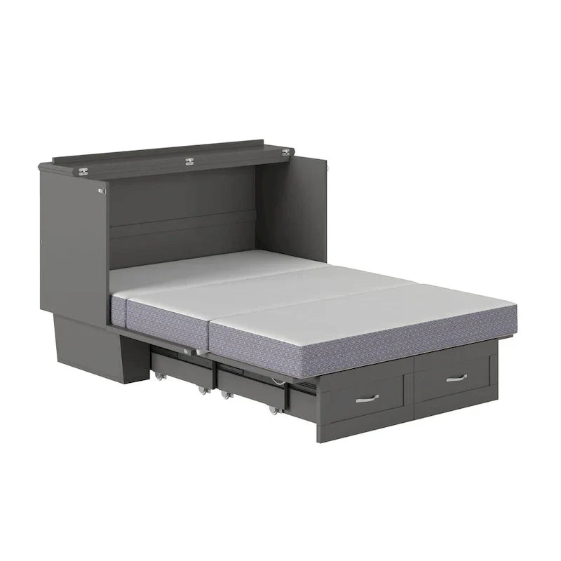 Monroe Coffre lit escamotable Full avec matelas en mousse à mémoire de forme 6