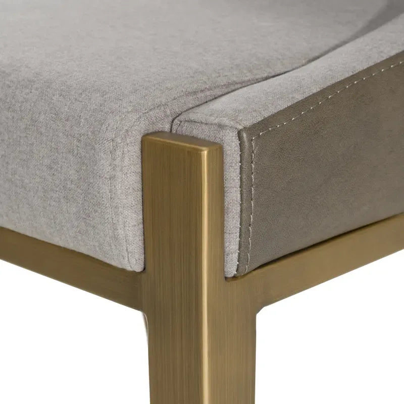 Modrest Fairview Tabouret de comptoir contemporain gris et laiton