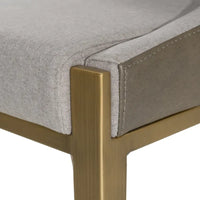 Modrest Fairview Tabouret de comptoir contemporain gris et laiton