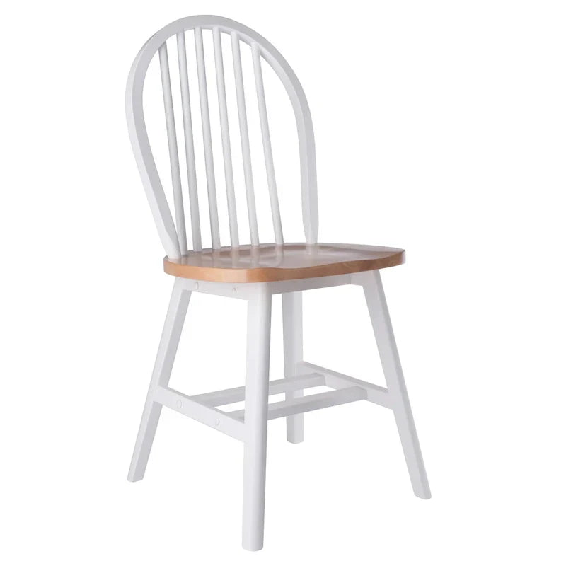 Windsor - Ensemble de 2 chaises, naturel et blanc