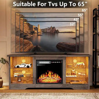 Meuble TV cheminée Bossin 58" avec foyer électrique 18", centre de divertissement moderne pour téléviseurs 65", console TV