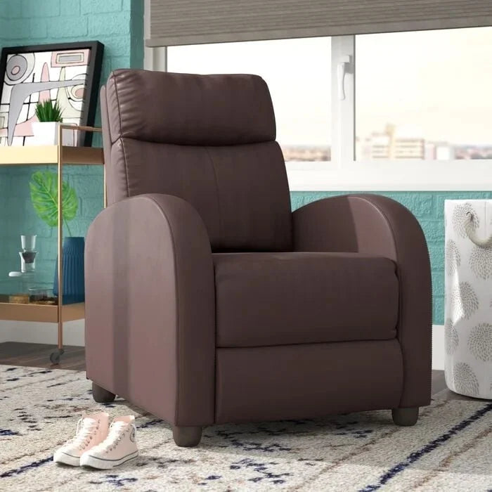 Fauteuil inclinable en simili cuir PU, marron / noir / gris / kaki / rouge / beige, simple