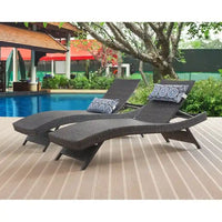 Chaise longue en osier toutes saisons - lot de 2