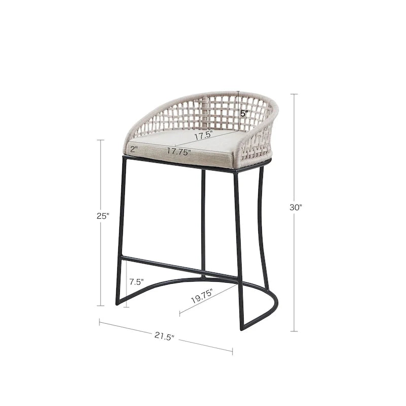 Madison Park Carmel Tabouret de comptoir tressé 25