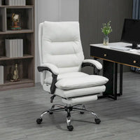 Vinsetto Chaise de bureau de massage inclinable chauffante à vibration en microfibre