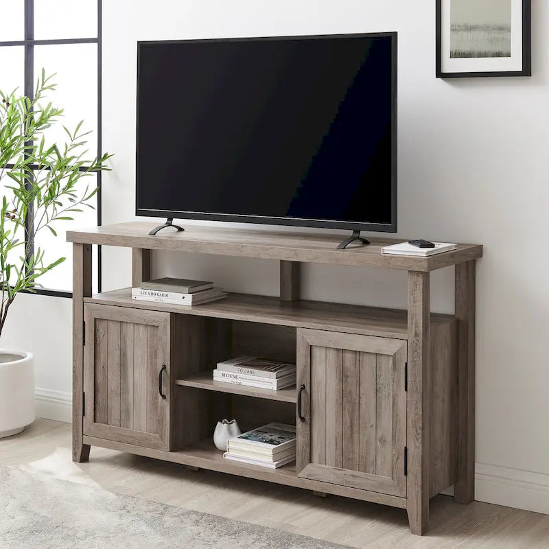 Meuble TV haut Middlebrook 58 pouces à portes rainurées