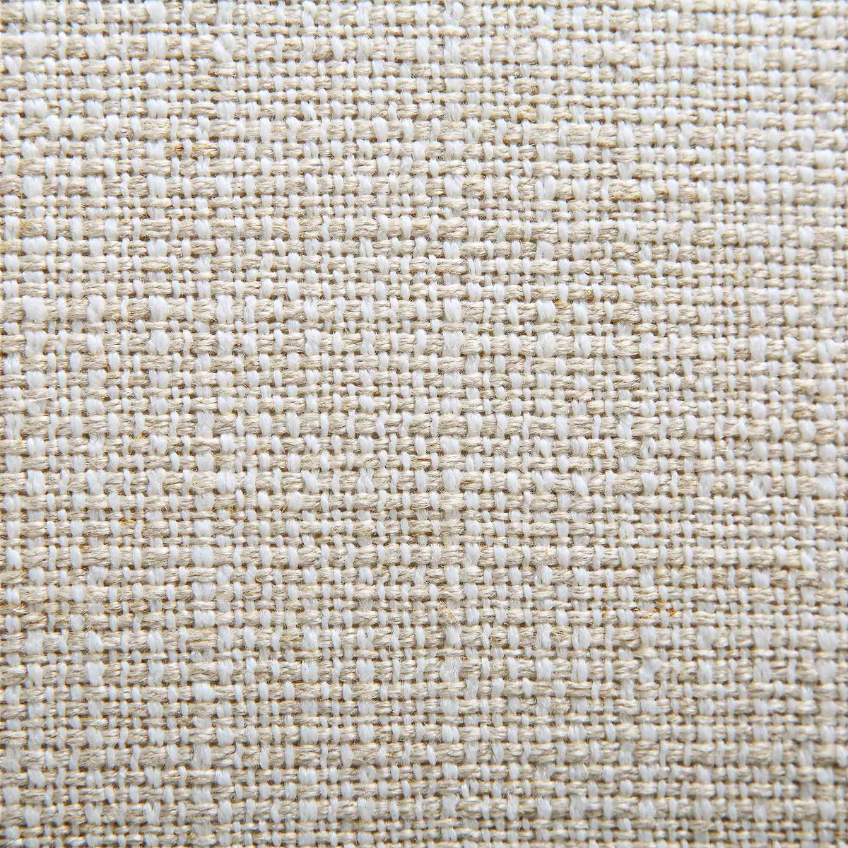 Canapé incurvé 3 places avec coussins boule, mélange de lin beige