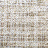 Canapé incurvé 3 places avec coussins boules, mélange de lin beige