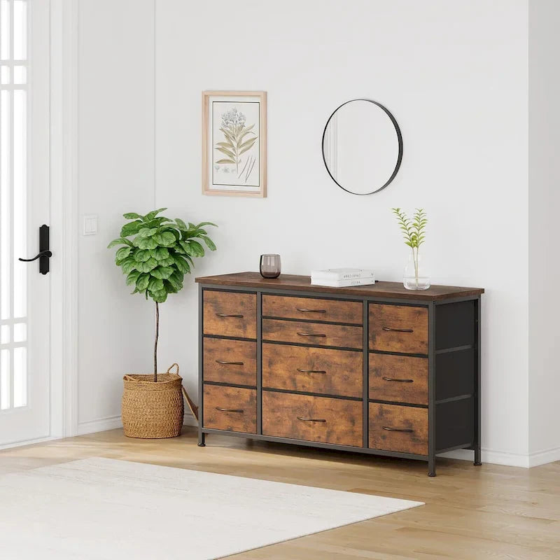 Commode de chambre avec 10 grands tiroirs pour meuble TV long 55 - 55 pouces