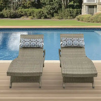 Chaise longue en osier toutes saisons - lot de 2