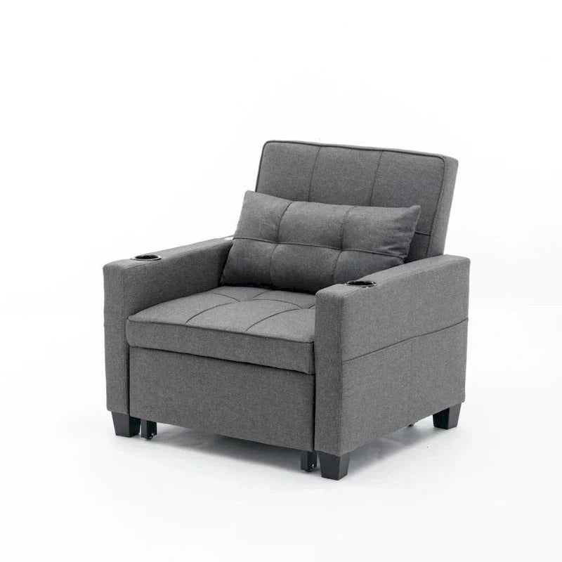 Chaise futon convertible 3-en-1, chaises-lits escamotables avec ports USB