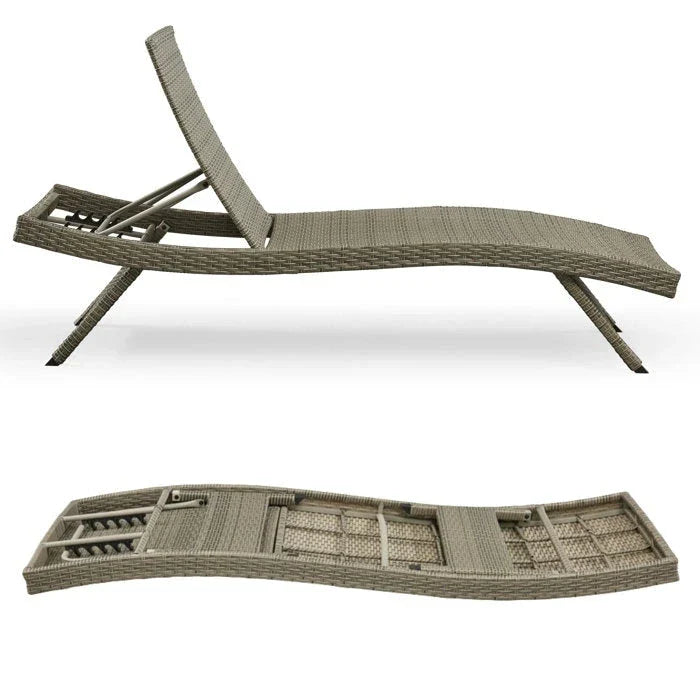 Chaise longue en osier toutes saisons - lot de 2
