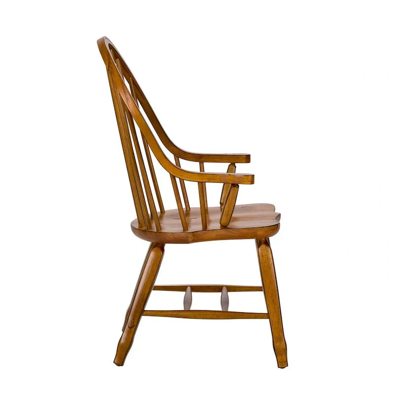 Treasures Fauteuil rustique en chêne à dossier arqué
