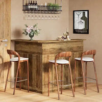 Cabinet bar en L avec porte-verres à pied pour pub à domicile