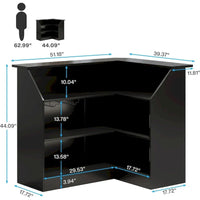 Cabinet bar en L avec porte-verres à pied pour pub à domicile
