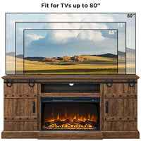 Meuble TV cheminée style ferme, meuble multimédia, console média