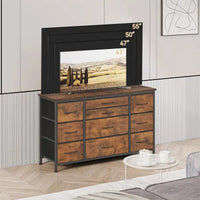 Commode de chambre avec 10 grands tiroirs pour meuble TV long 55 - 55 pouces