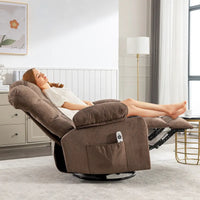 Fauteuil inclinable surdimensionné gris avec chauffage et massage, inclinaison 150, bascule 30, charge USB et 2 porte-gobelets