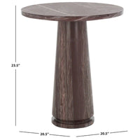 SAFAVIEH Couture Ghicu table d'appoint ronde haute en marbre - 22 po L x 21 po P x 24 po H - 21Lx21Px24H