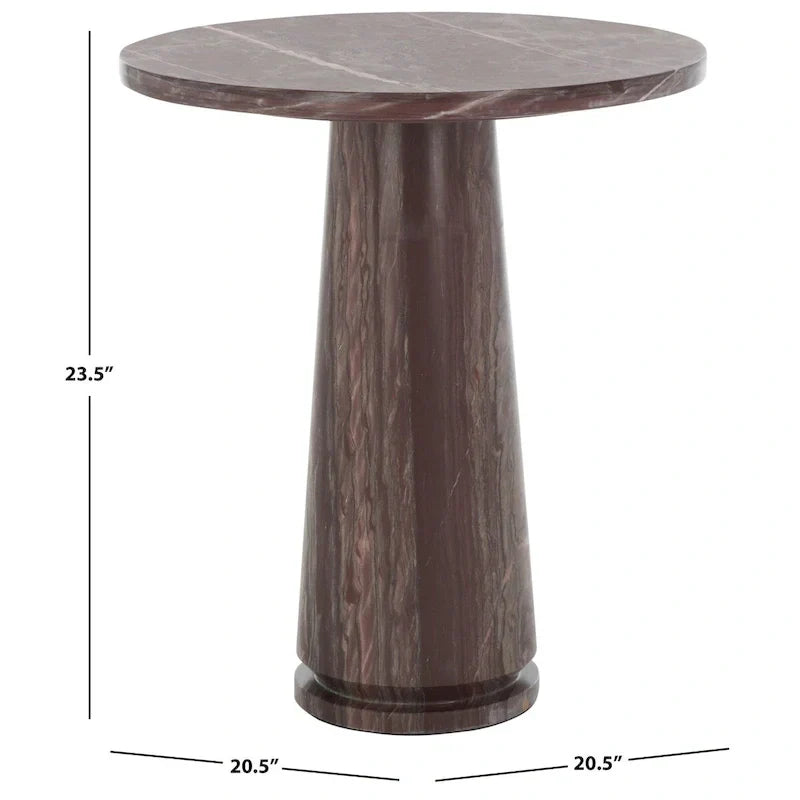 SAFAVIEH Couture Ghicu table d'appoint ronde haute en marbre - 22 po L x 21 po P x 24 po H - 21Lx21Px24H