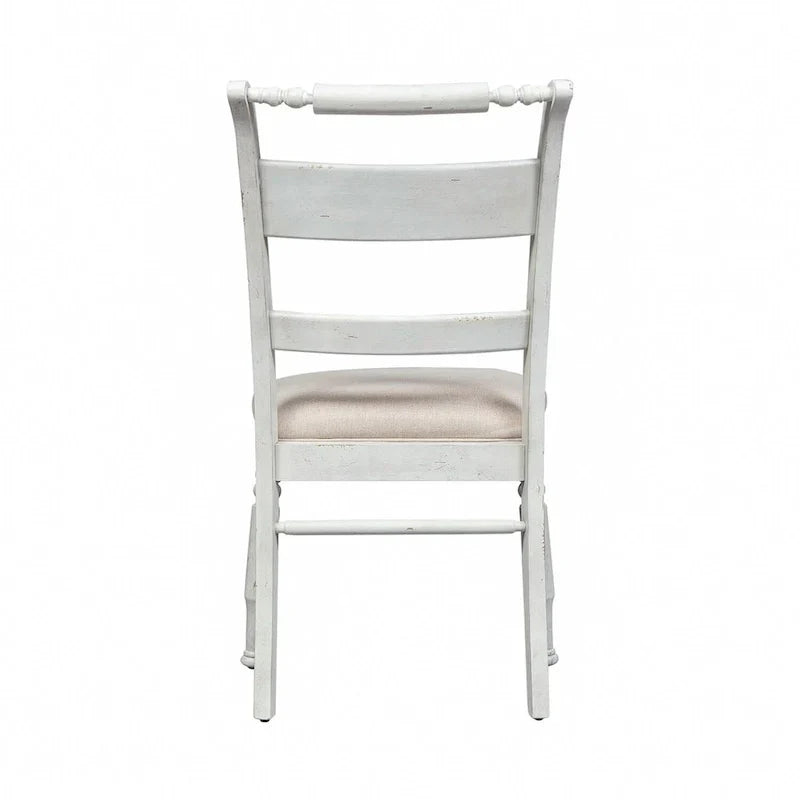 Whitney - Chaise en lin antique à dossier à lattes (lot de 2)